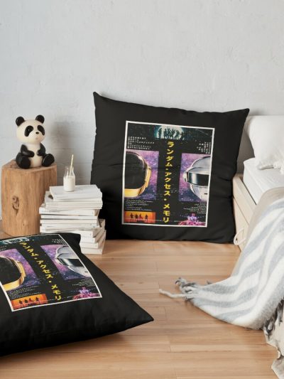 P U N K Throw Pillow Official Daft Punk Merch