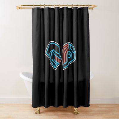 Logos Helm Shower Curtain Official Daft Punk Merch